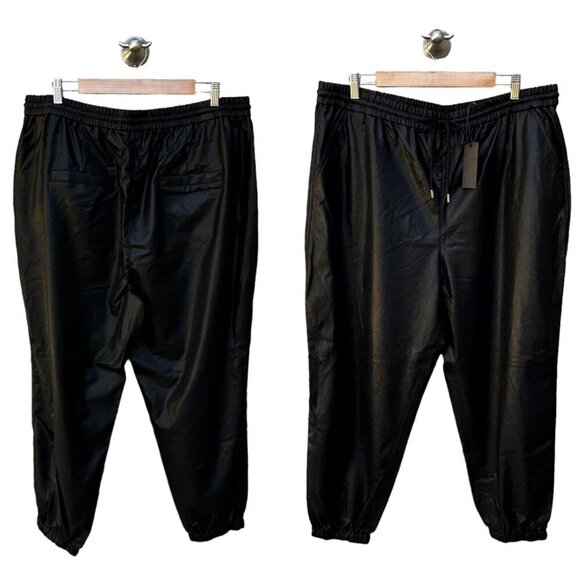 Blank NYC Plus Size 1X Eastside Vibes Faux Leather Drawstring Joggers Pant‎ NWT - Picture 5 of 8